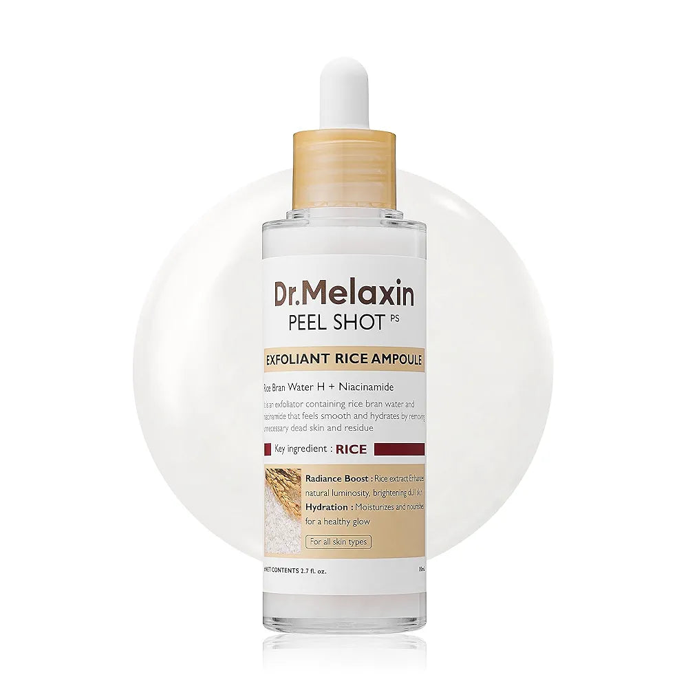 Korean Dr. Melaxin Peel Shot White and Black Rice Exfoliating Essence Moisturizing Gentle Exfoliation Soften Serum Skin Care