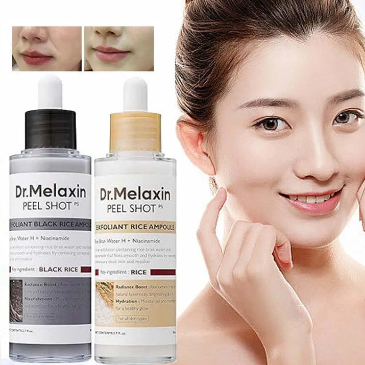 Korean Dr. Melaxin Peel Shot White and Black Rice Exfoliating Essence Moisturizing Gentle Exfoliation Soften Serum Skin Care