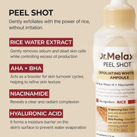 Korean Dr. Melaxin Peel Shot White and Black Rice Exfoliating Essence Moisturizing Gentle Exfoliation Soften Serum Skin Care