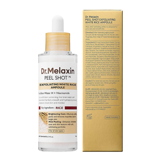 Korean Dr. Melaxin Peel Shot White and Black Rice Exfoliating Essence Moisturizing Gentle Exfoliation Soften Serum Skin Care