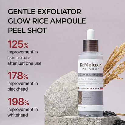Korean Dr. Melaxin Peel Shot White and Black Rice Exfoliating Essence Moisturizing Gentle Exfoliation Soften Serum Skin Care